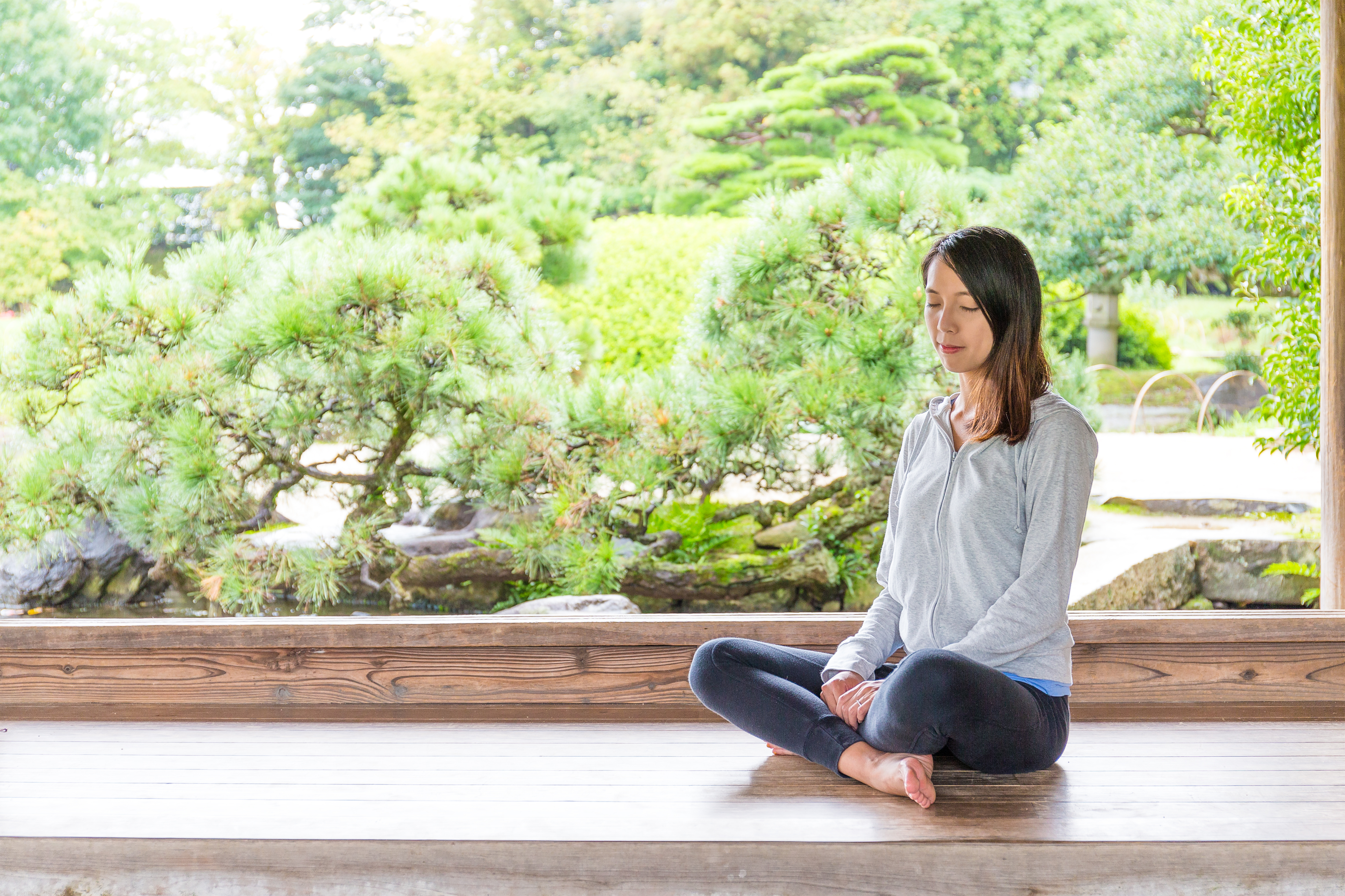 Woman resting in Sahaj Samadhi meditation